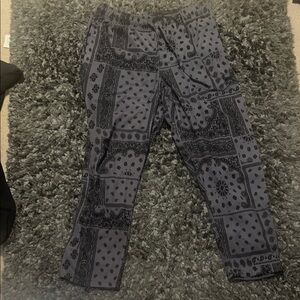 No Boundaries Charcoal Bandana Print Pants